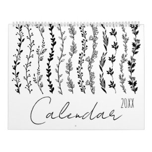Calendrier Cadran simple à branches florales