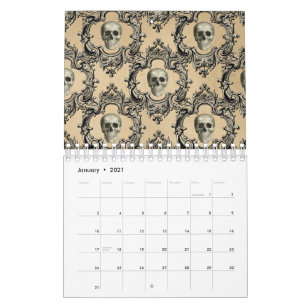 Calendrier Cadre victorien Skulets Goth Skeleton Gothique