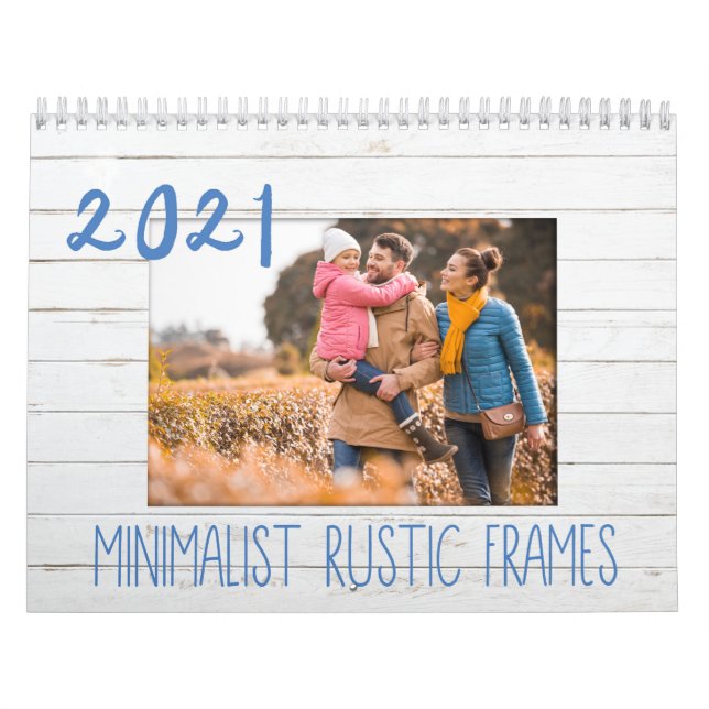 Calendrier Cadres photo russes minimalistes personnalisés (Protection)