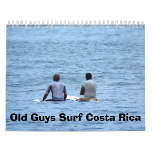 Calendrier Calander, vieux surf Costa Rica de types
