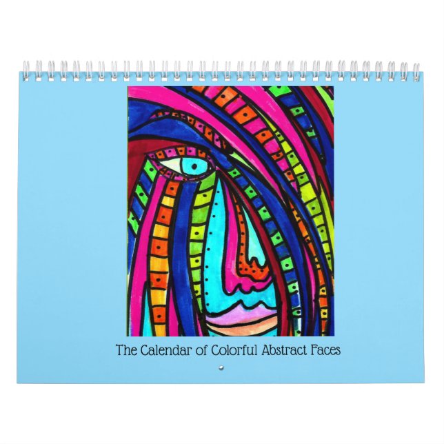 Calendrier Calendar with Colorful Abstract Faces (Protection)
