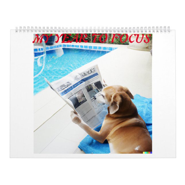 Calendrier Calender avec différentes photos de chiens lisant (Protection)