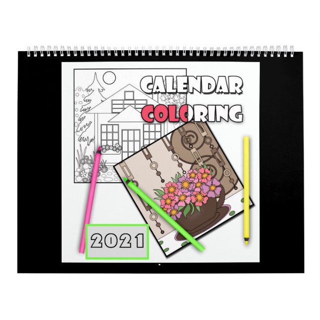 Calendrier Calendrier, coloriage, 2021 (Protection)