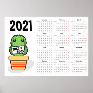 Calendrier Câlins Gratuits 2021 Affiche - Début lu