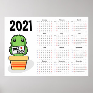 Calendrier Câlins Gratuits 2021 Poster - Début le 