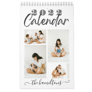 Calendrier Calligraphie moderne noir Sketchy Photo du Nouvel 