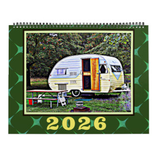 Calendrier Camping-cars vintage et voyages en caravane rétro