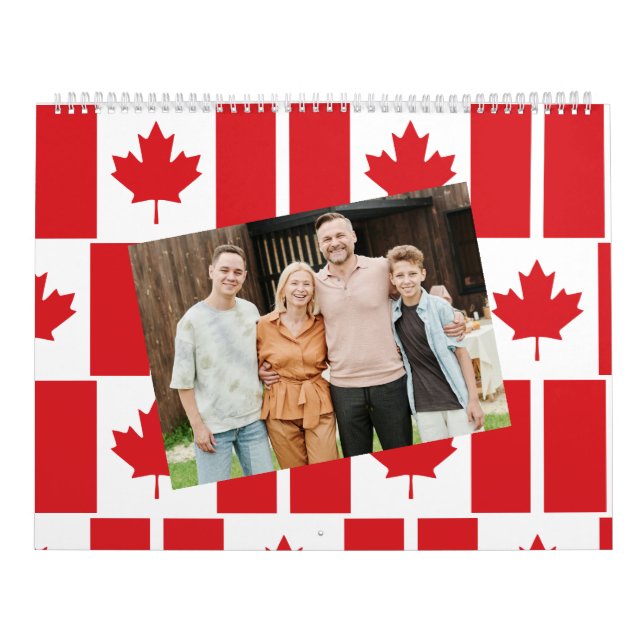 Calendrier Canada | Insérer une photo Motif du drapeau canadi (Protection)