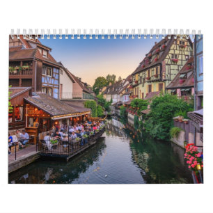 Calendrier Canal d'eau Fleur Alsace France