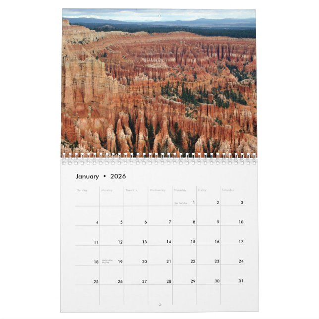 CALENDRIER CANYON DE BRYCE (Jan 2026)