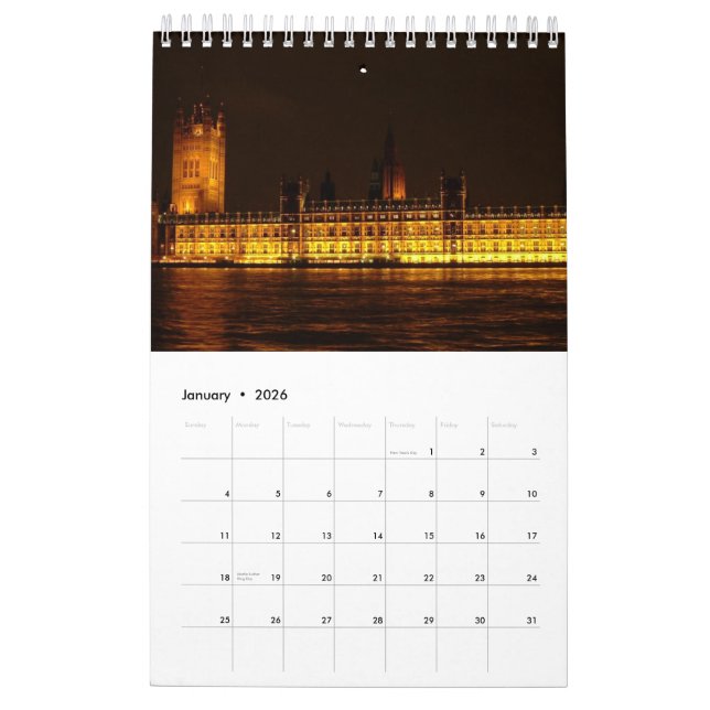 Calendrier Capitales européennes (Jan 2026)