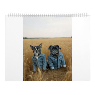 calendrier carlin et terrier de Boston