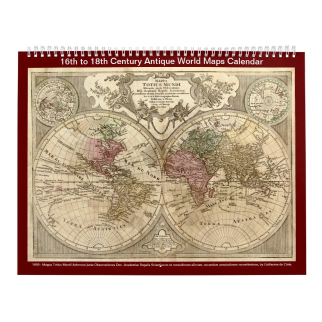 Calendrier Cartes du monde antique - XVIe au XVIIIe siècle (Protection)