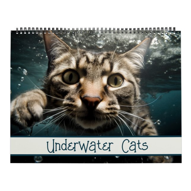 Calendrier Cats sous-marins Photographie amusante (Protection)