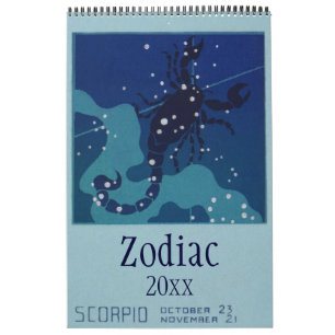 Calendrier Céleste Vintage, Signes des Constellations du Zodi