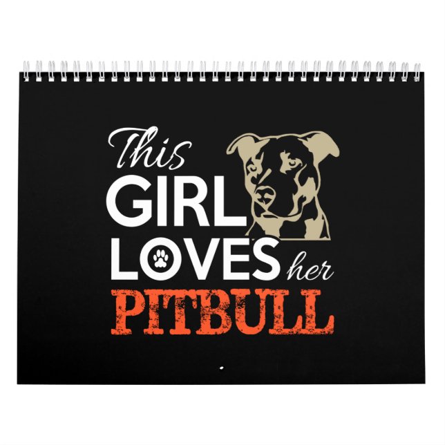 Calendrier cette fille adore son pitbull (Protection)