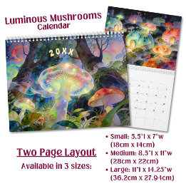 Calendrier Champignon Psychédélique Lumineux Personnalisé 