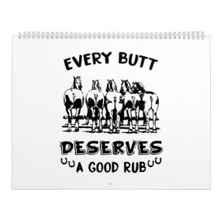 Calendrier chaque fesse mérite une bonne ferme à cheval rub