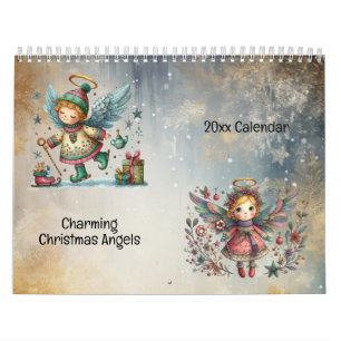 Calendrier Charme Noël Angels style Art populaire