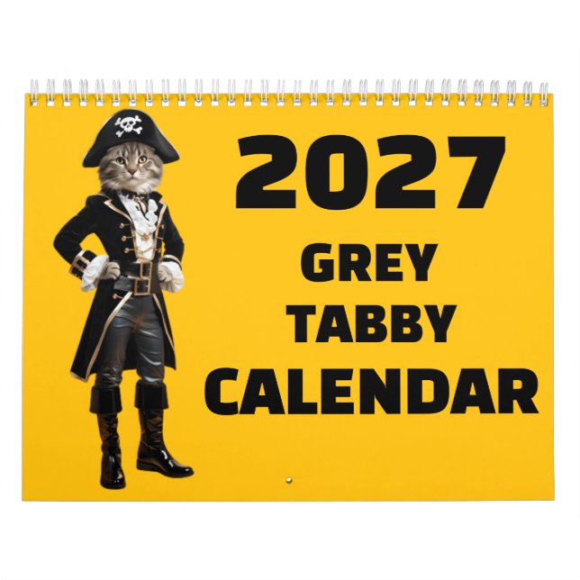 Calendrier Chat Tabby Gris 2027 (Protection)