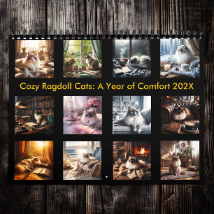 Calendrier Chats confortables Ragdoll : une année de confort 