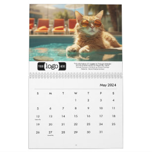 Calendrier Chats en Vacances - Ajouter Logo Pour Cadeau Profe