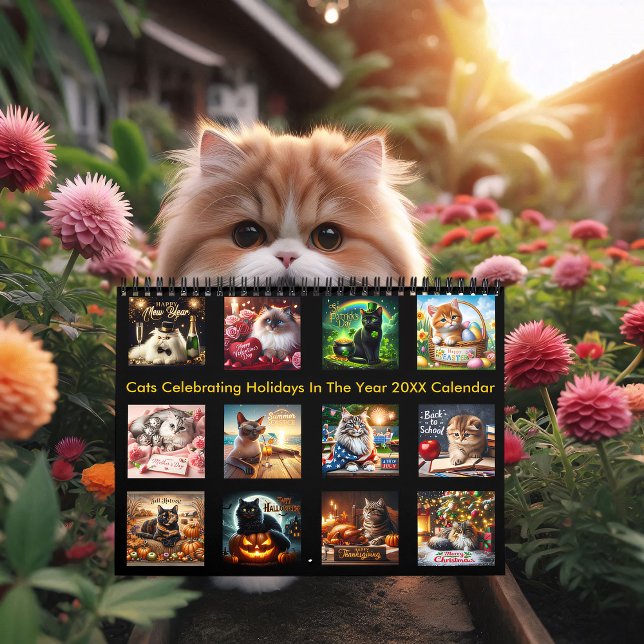 Calendrier Chats Fête Des Vacances En Année 20XX (Créateur téléchargé)