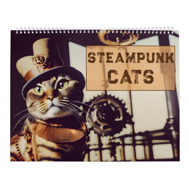 Calendrier Chats Steampunk Rétro Futuristic Felines Victorian (Protection)