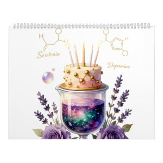 Calendrier Chemistry Birthday Celebration Flask and Floral Ca