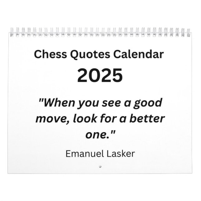 Calendrier Chess Calendar 2025 (Protection)