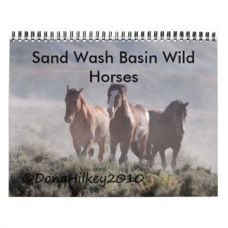 Calendrier Cheval sauvage Calander de lavabo de sable