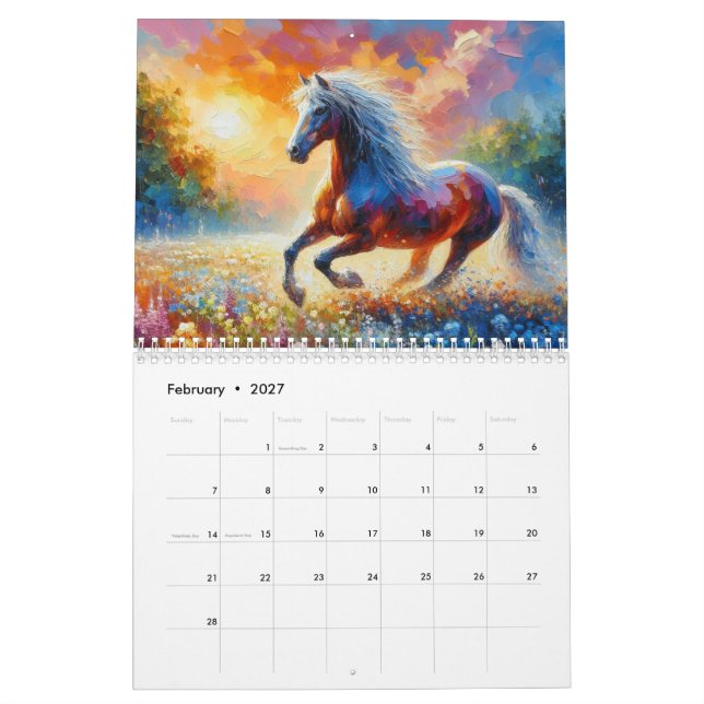 Calendrier Cheval sur le pré (Feb 2027)
