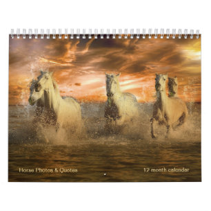 Calendrier Chevaux magnifiques et quotes équins 12 mois