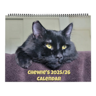 Calendrier Chewie the Black Cat: 18 Months of Whiskers, Paws,