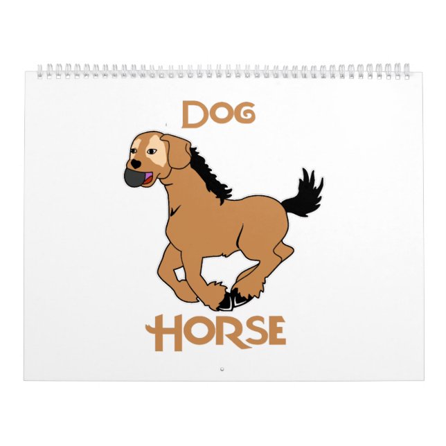 Calendrier chien cheval drôle hybride bizarre cadeau idée (Protection)