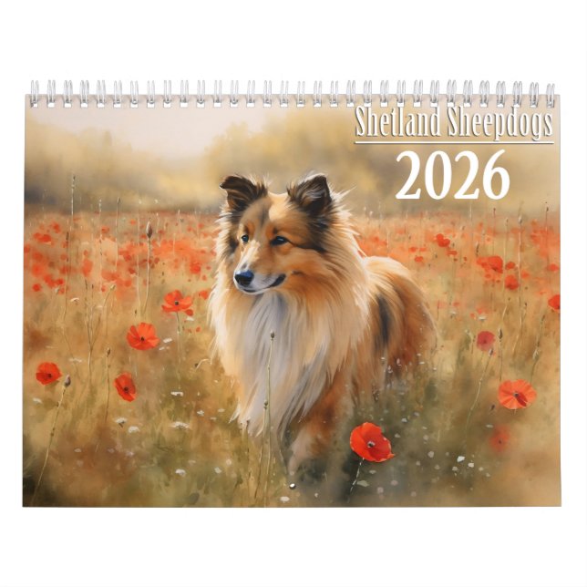 Calendrier Chien de mer des Shetland 2026 (Protection)