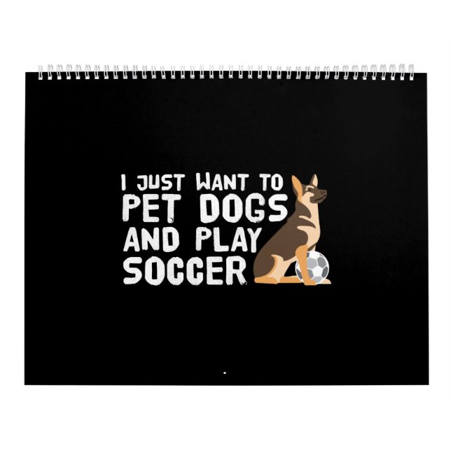Calendrier Chiens d'animaux de compagnie _ Jouer au football (Protection)