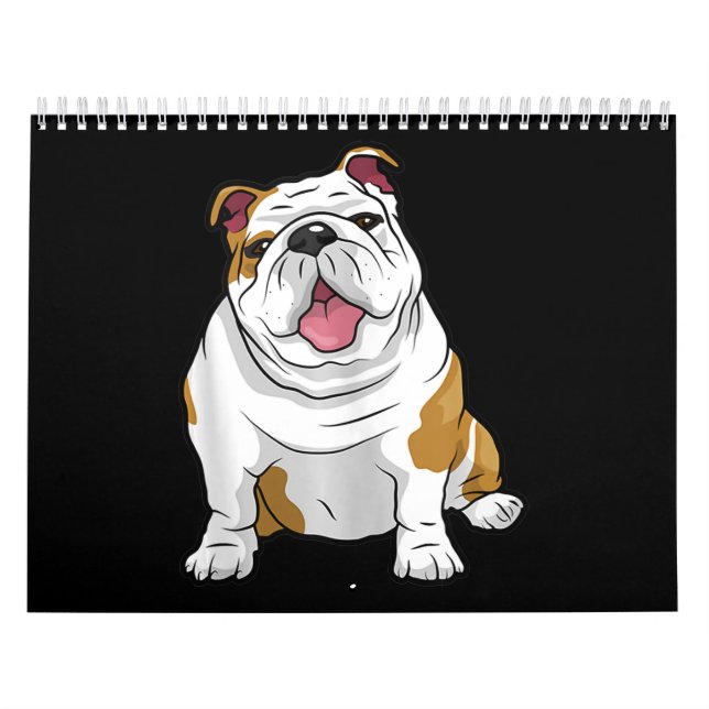 Calendrier Chiens De Bulldogs Anglais Très Amusants Chiens De (Protection)