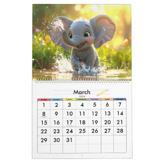 Calendrier children’s 3D Cartoon Animal Calendar – Fun & Cute