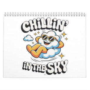 Calendrier Chillin' dans le ciel mignon Mur design nuage