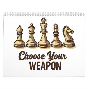 Calendrier Choisissez Votre Arme Drôle Joueur D'Échecs