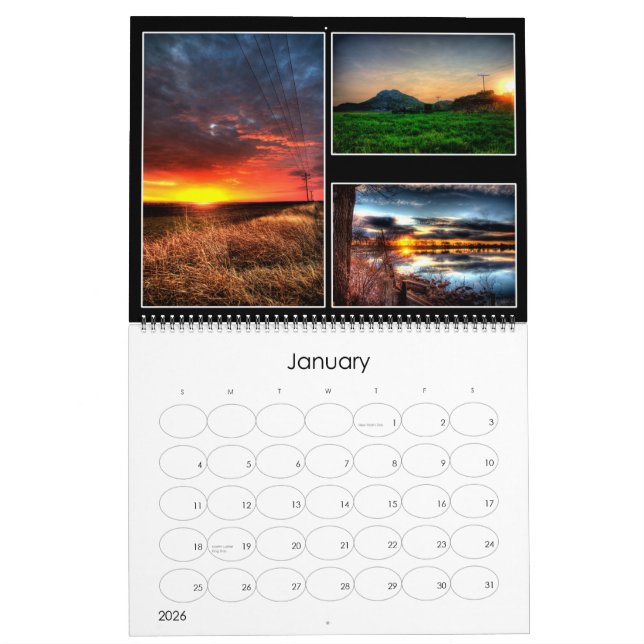 Calendrier Cieux lumineux (Jan 2026)
