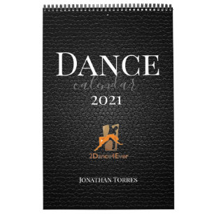 Calendrier Citation de danse Image, logo et nom en cuir noir