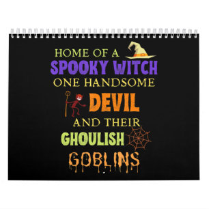 Calendrier Citation Halloween Familiale Avec Witch Devil Spid