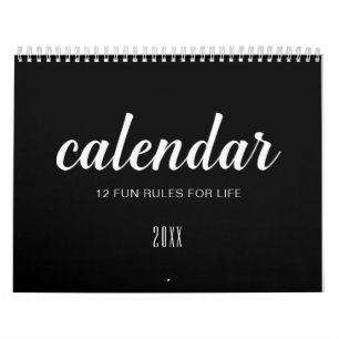 Calendrier Citations de vie noir blanc minimaliste
