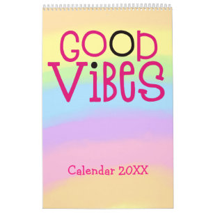 Calendrier Citations positives Good Vibes Arc-en-ciel rose 20