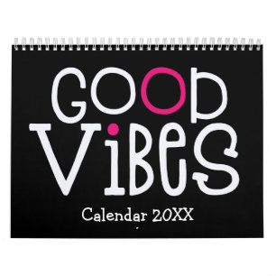 Calendrier Citations positives Good Vibes Rose Black 2022