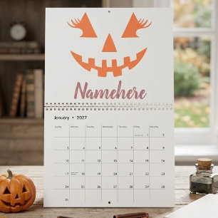 Calendrier Citrouille personnalisée Jack O Lantern Halloween 