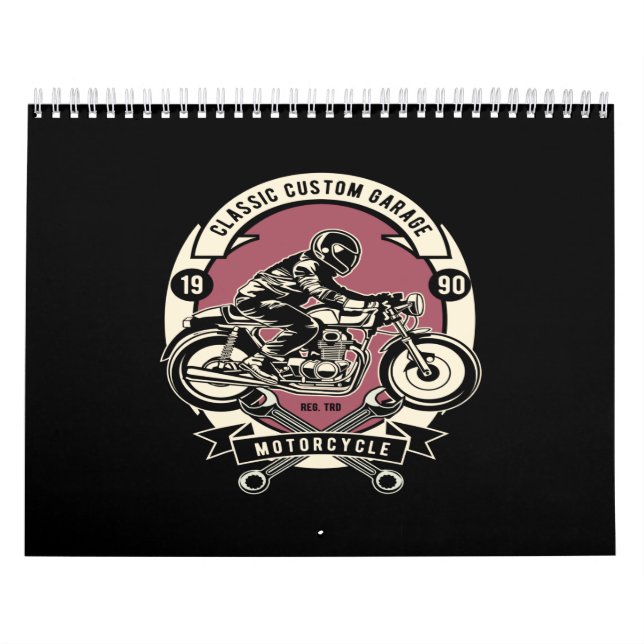 Calendrier classic custom garage motorcycle (Protection)