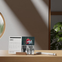 Calendrier classique de l'Easel noir et blanc déc